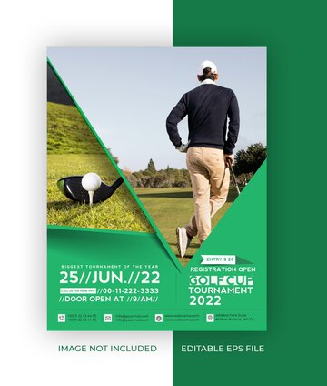 Golf Club A4 Business Brochure Flyer Poster Design Template