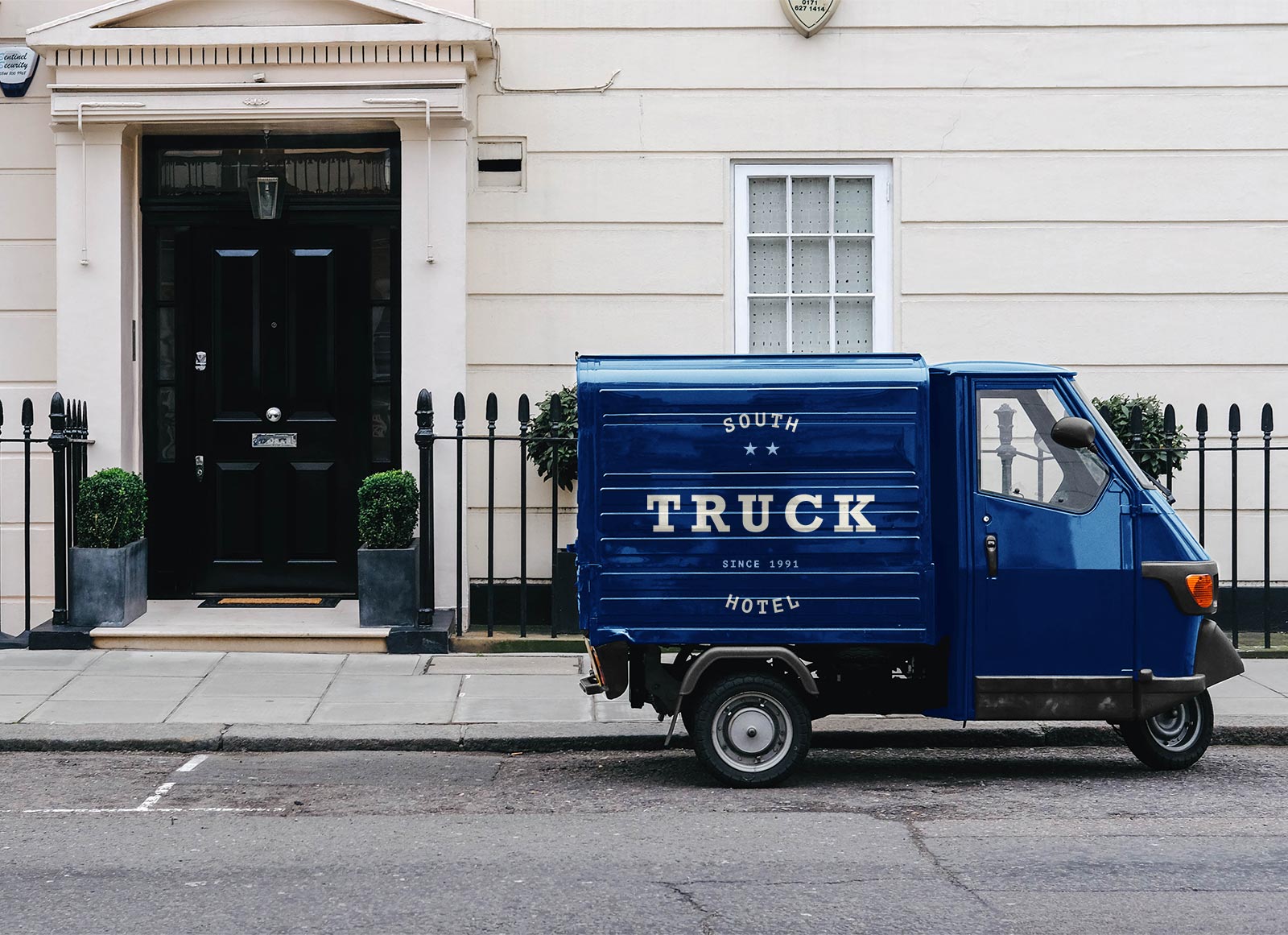 Piaggio Pickup Truck Vehicle Branding Mockup