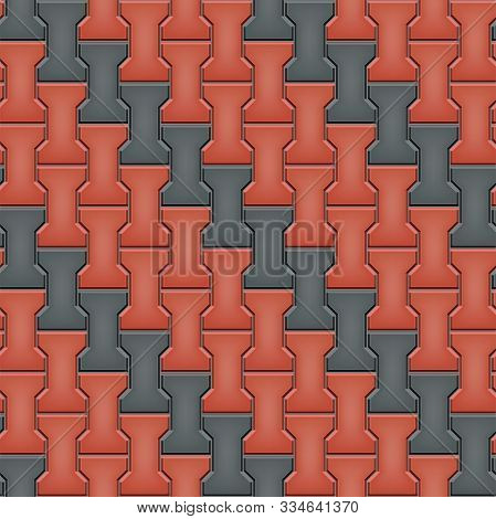 Red Black Paving Brick Texture