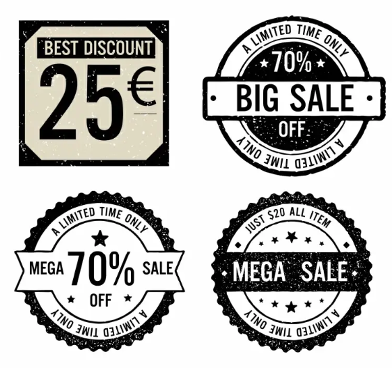 Sale stamp templates collection