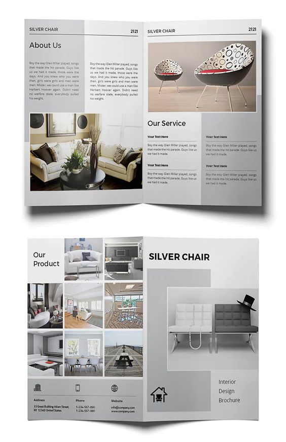 Sample Bi Fold Interior Brochure Template