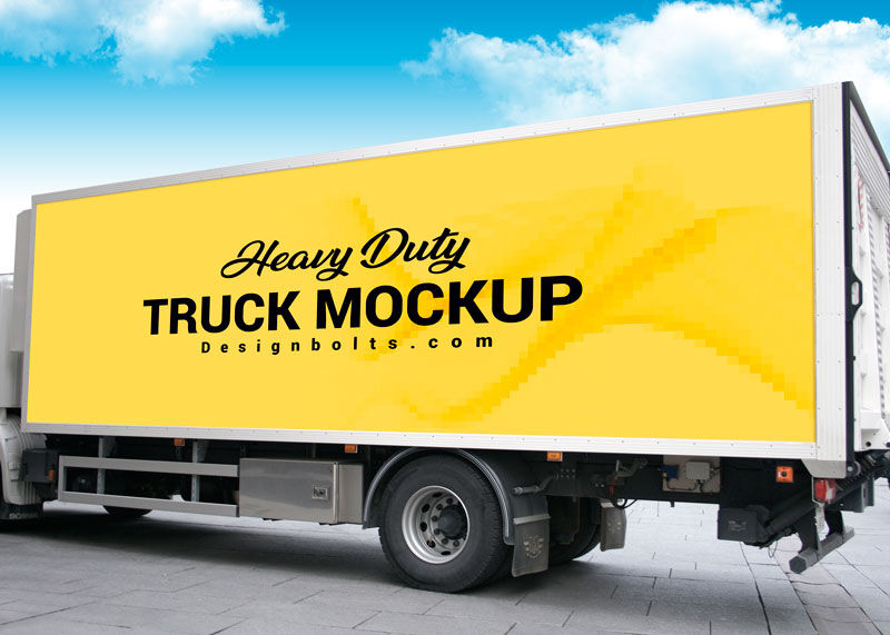 Side View Heavy Duty Truck Branding Mockup