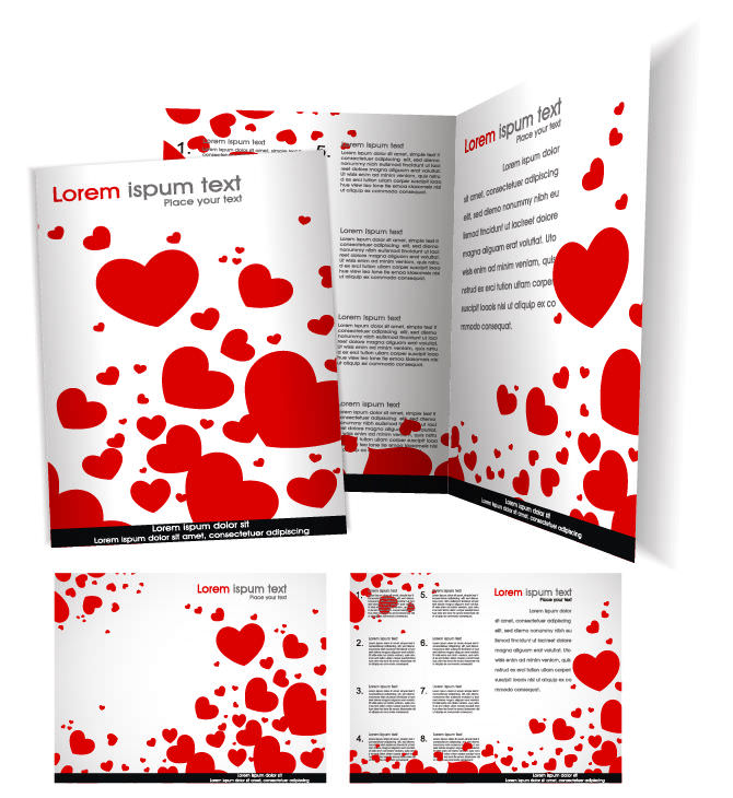 Vector Brochure Template with Love Heart