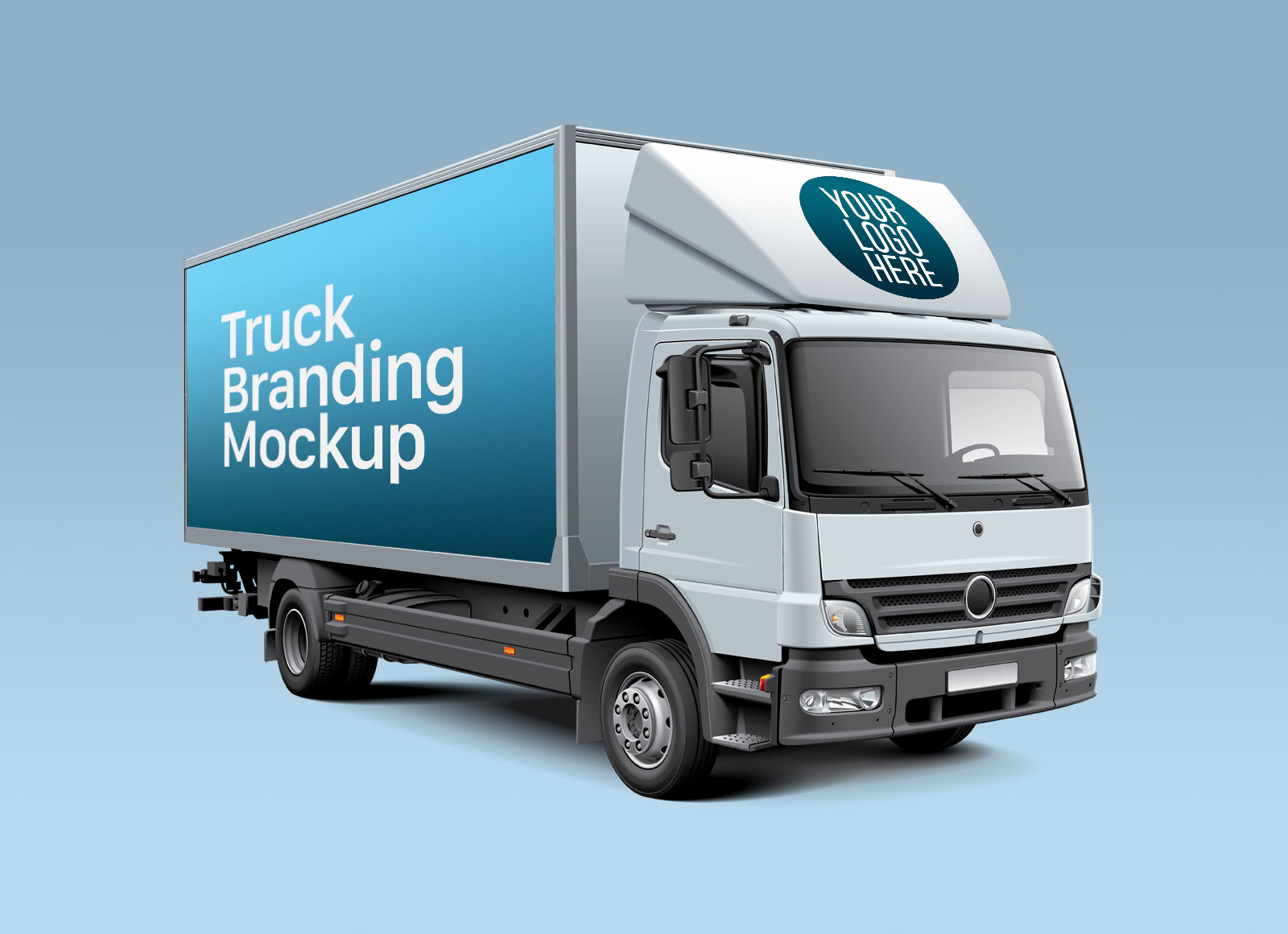 White Cube Truck Branding Mockup