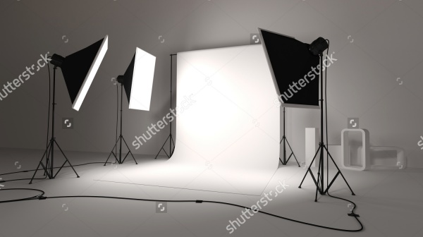studio photo with softbox and background