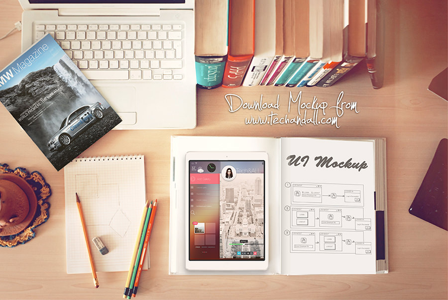 Download FREE 14+ Photorealistic Workspace Mockups in PSD