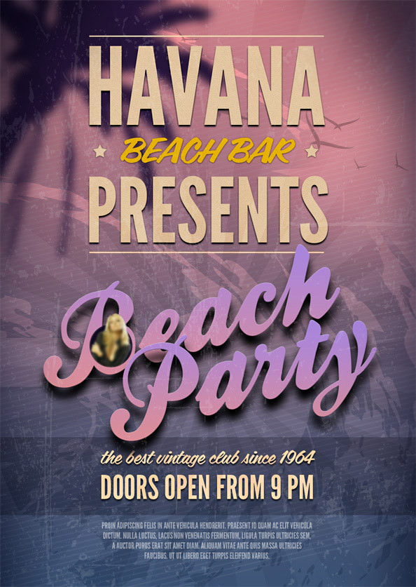 vintage Beach_Party_PSD_Flyer_Template