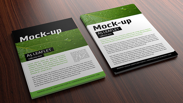 Download Free PSD A5 Brochure Mockups | FreeCreatives PSD Mockup Templates