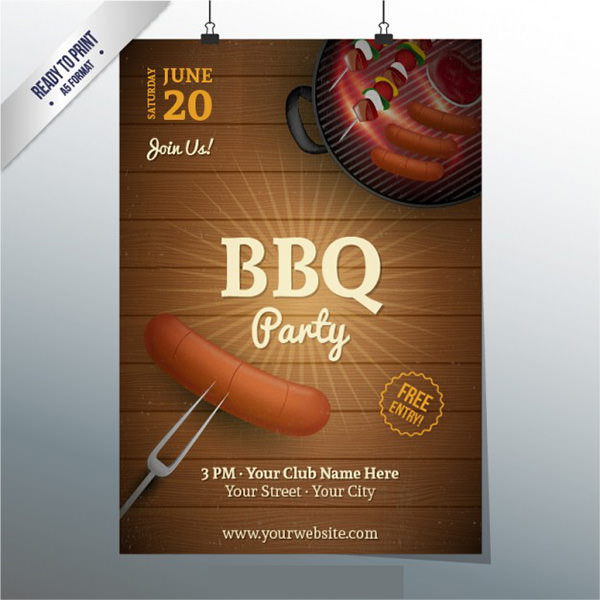 bbq party lounge poster