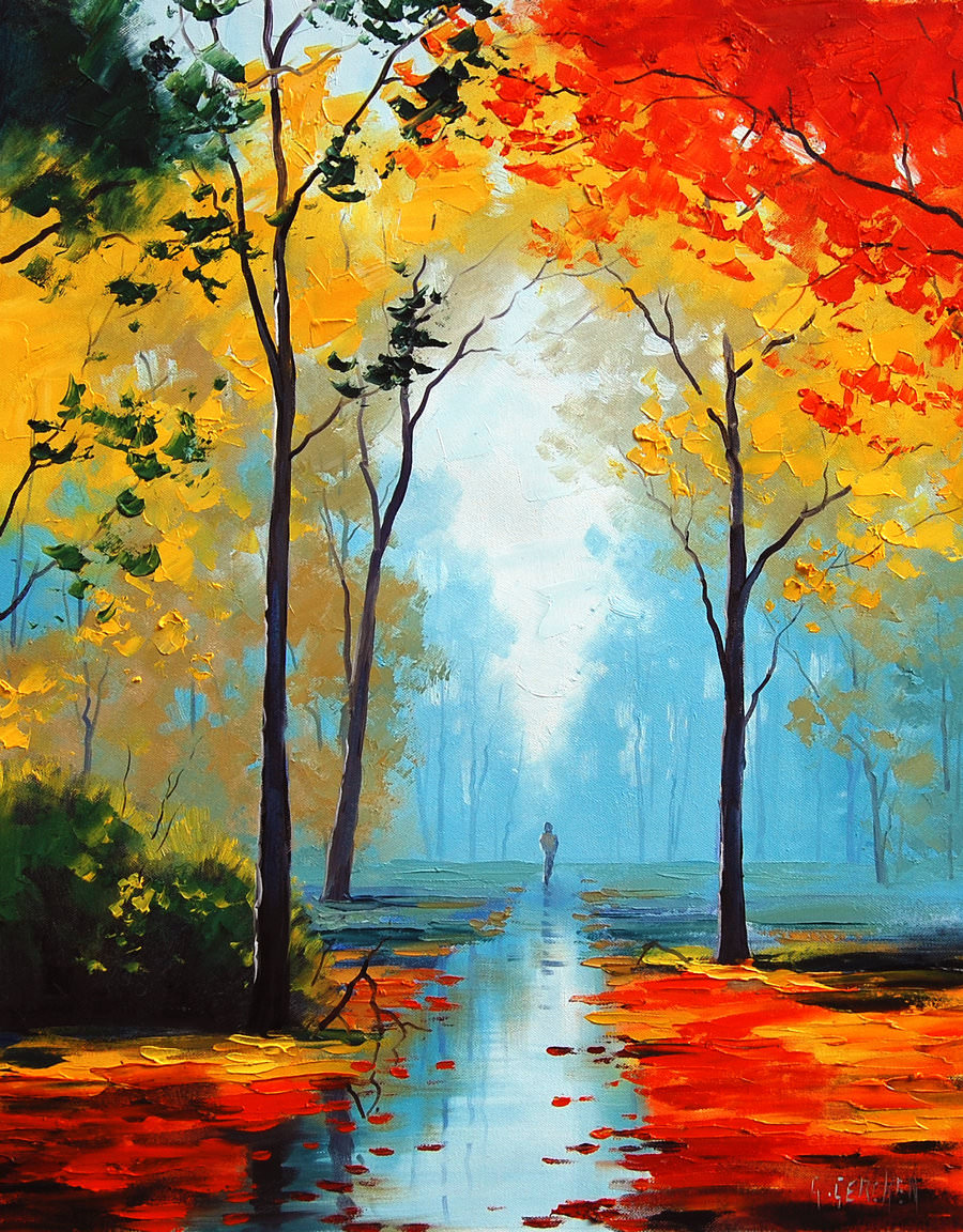 oil painting of scenery