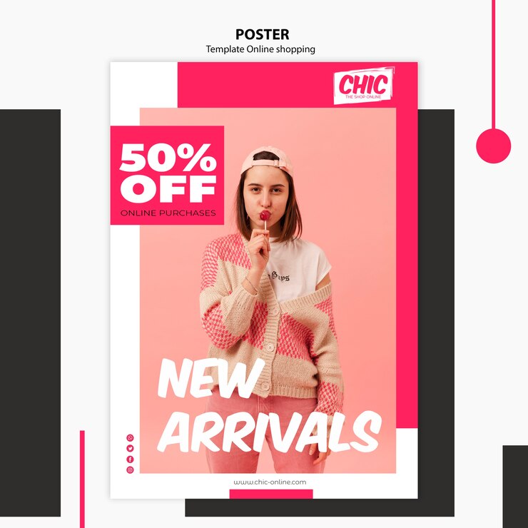 Online shopping poster template