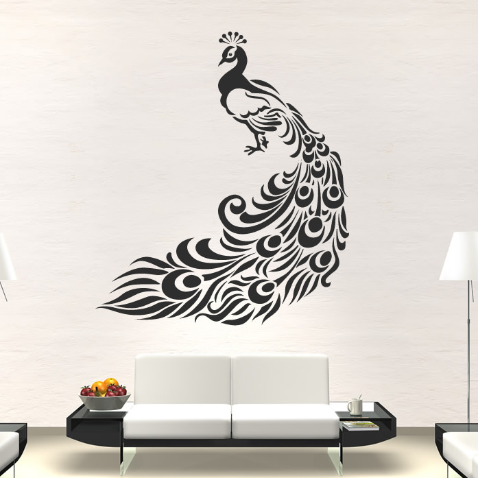 45+ Peacock Drawing Color Peacock bird animal paintings stickers decal sticker significance interiors transfers lovely yonohomedesign tags