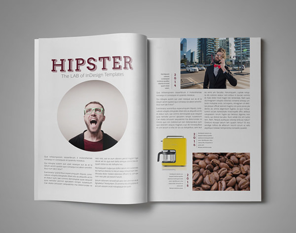 pro magazine design template hipster