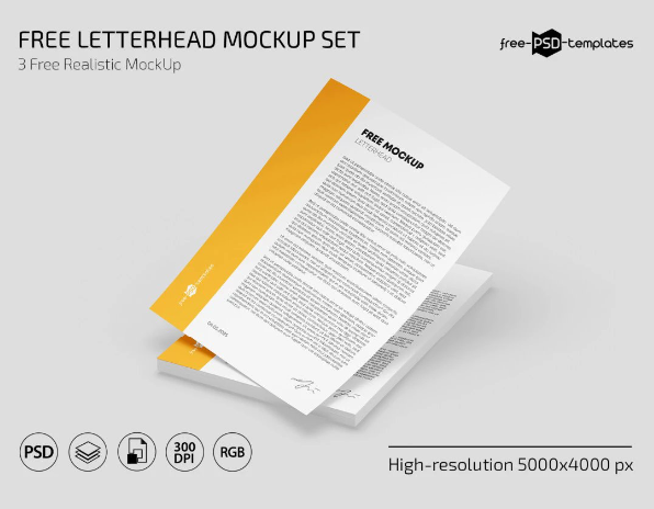 3 Sights of Letterhead Mockup