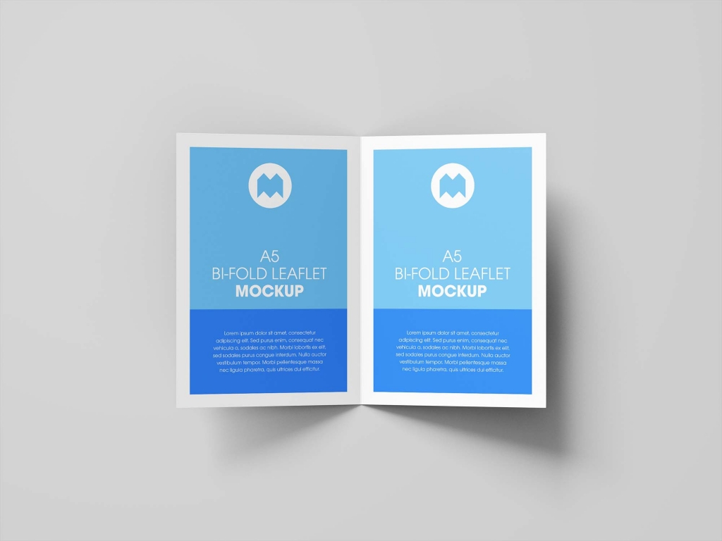 A5 Bifold Leaflet Brochure Mockup (PSD)