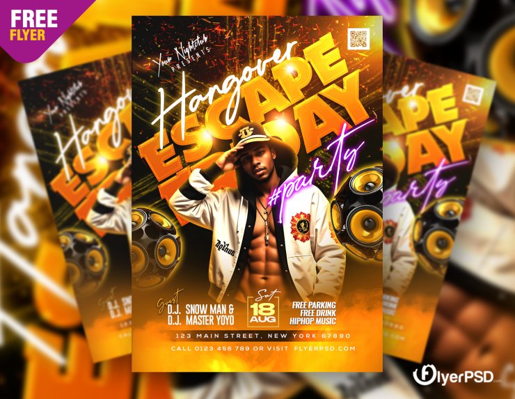 All Night DJ Party Flyer PSD Design