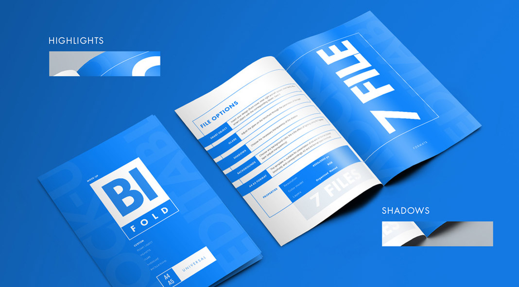 Download Seven Bifold Brochure Photoshop Mockups