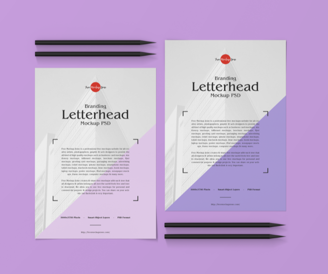 Free Branding Letterhead Mockup PSD