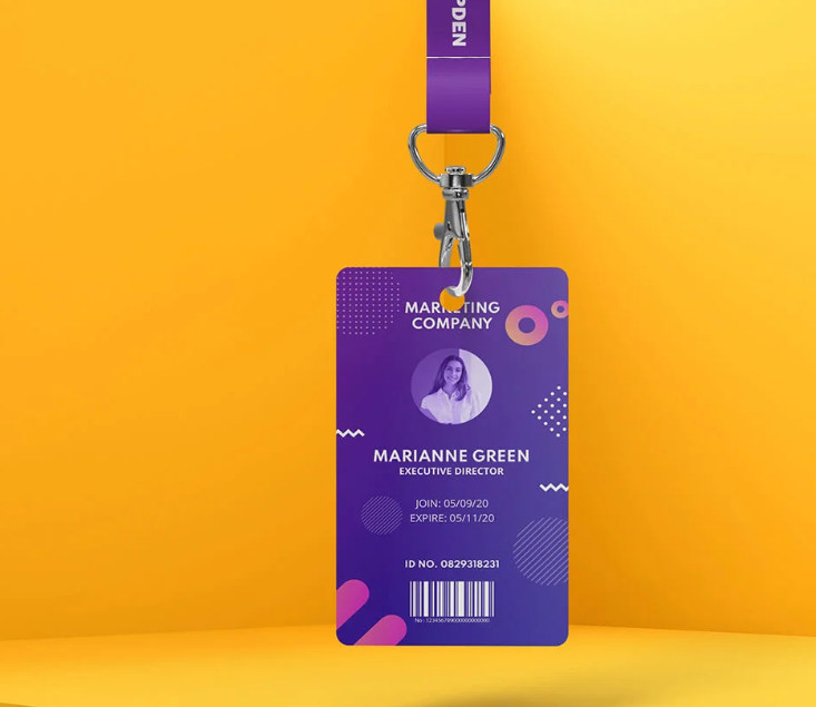 Free Hanging ID Card Mockup PSD