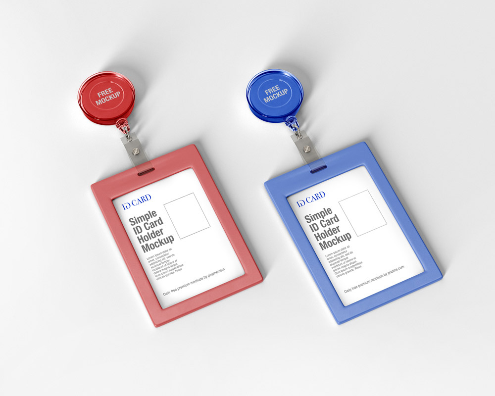 Free Simple Holder ID Card Mockup