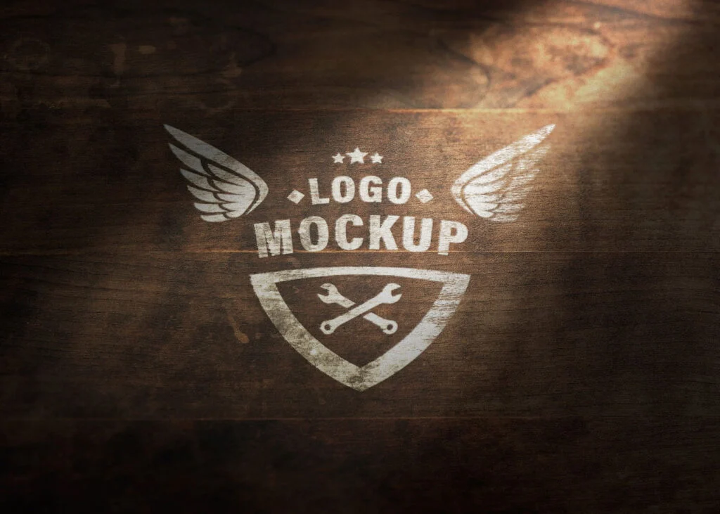 Free Weathered Wood Logo Mockup