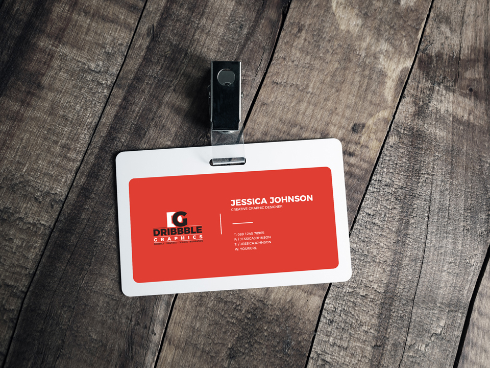 Horizontal Plastic ID Card Mockup