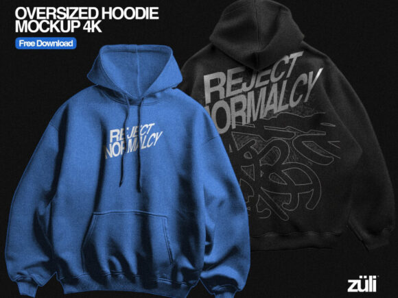 Oversized Hoodie PSD Mockup