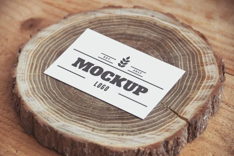 Paper on Wood Free Logo MockUp