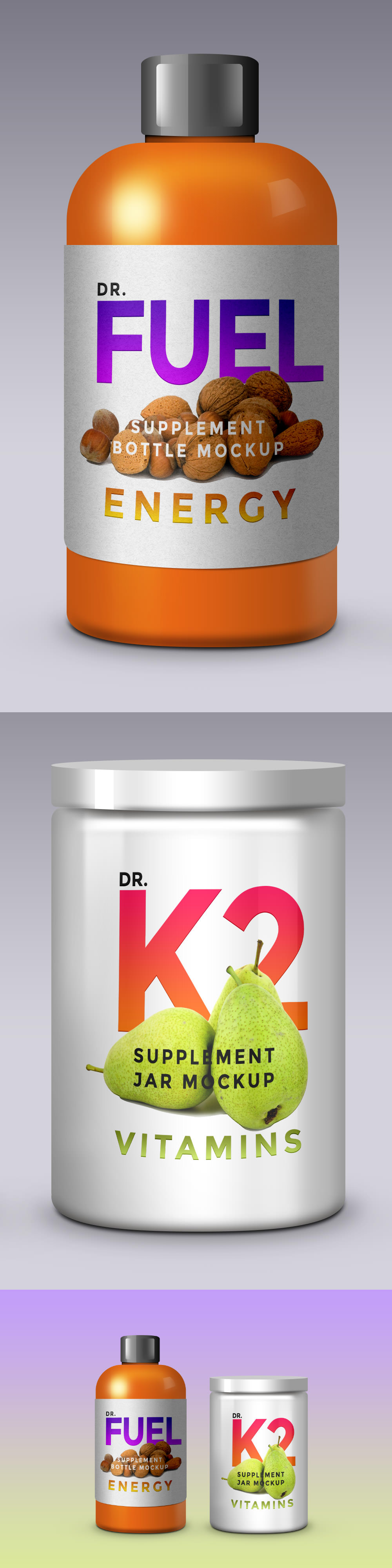 Supplement Product Packaging Mockup 