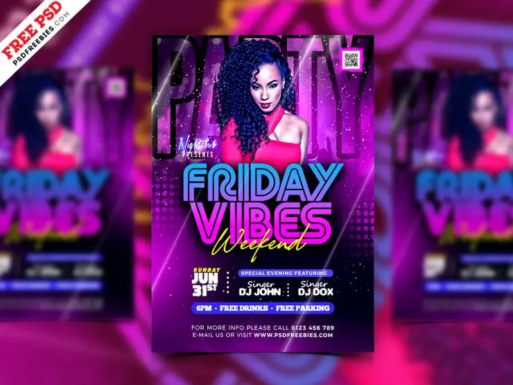 Weekend Club DJ Party Flyer PSD