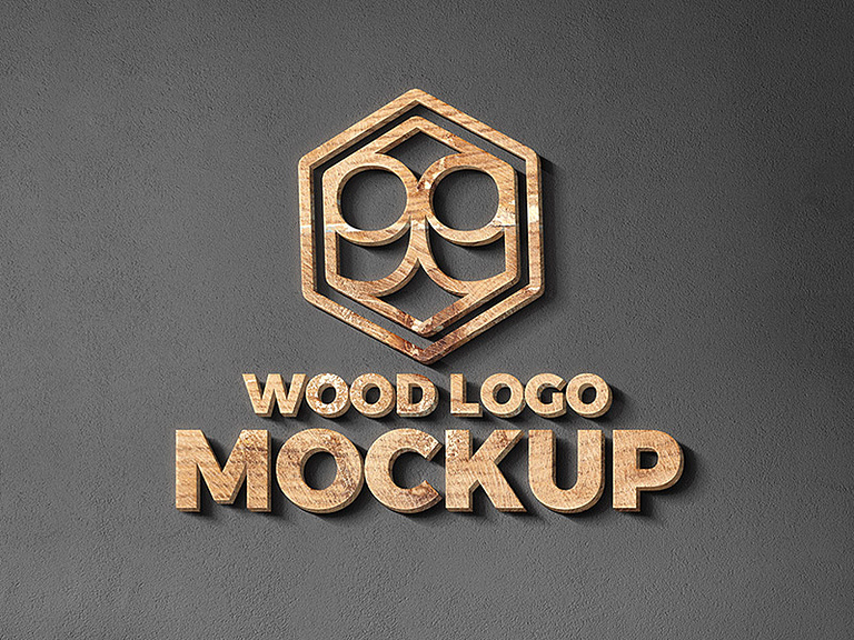 Wood & Metal Cut Logo Mockup