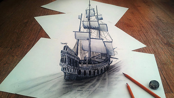 3d pencil drawings on paper