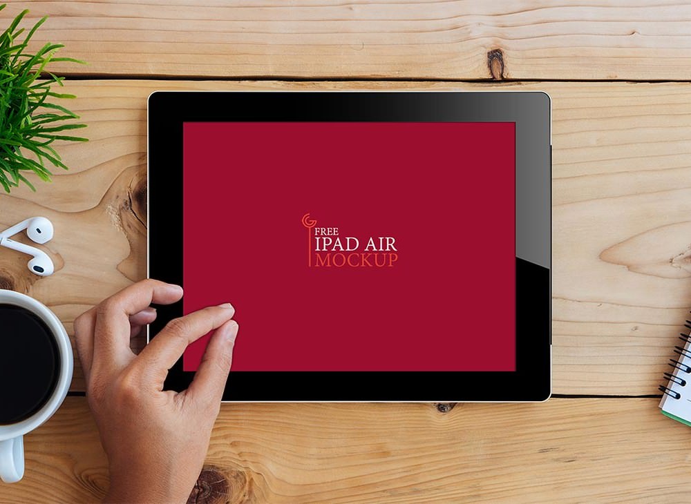 iPad Air on Desk Mockup