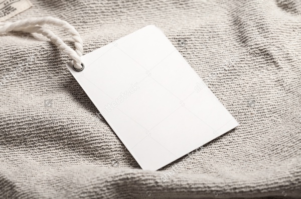 Cloth label tag blank white mockup