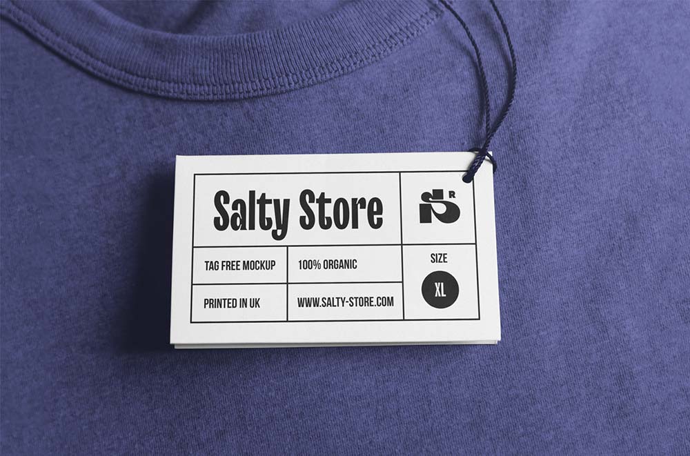 Free Clothing Label Mockup PSD