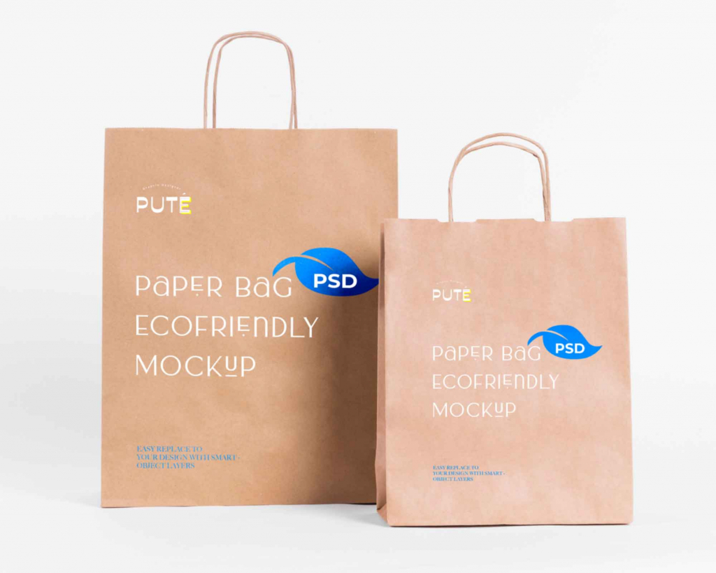 Free Eco Paper Bag Mockup (PSD)