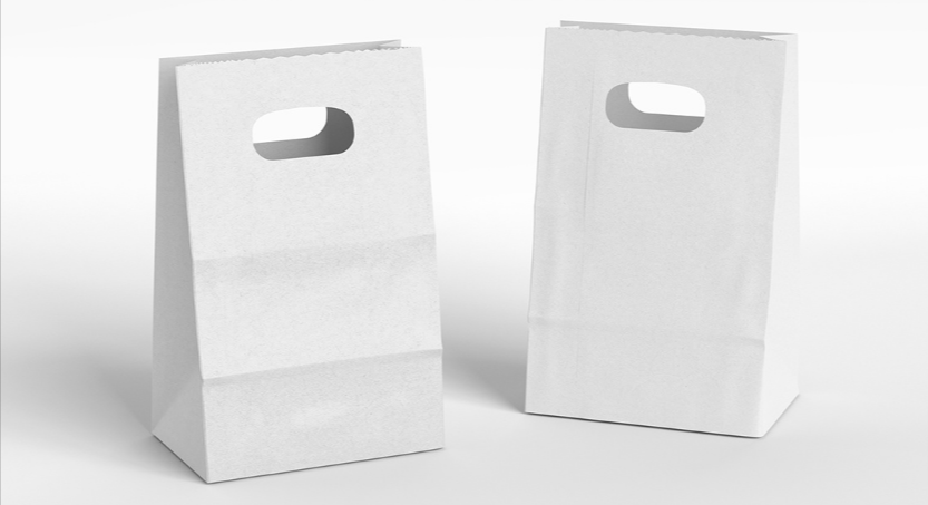 Free Lunch Kraft Paper Bag Mockup