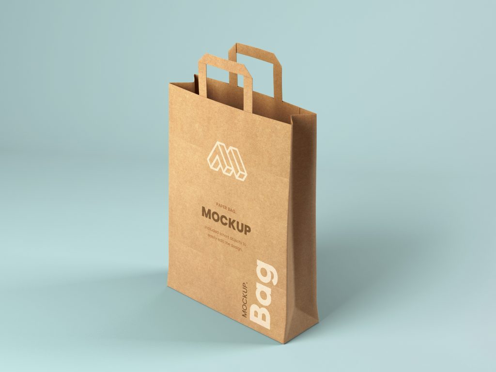 Free PSD Brown Paper Bag Mockup