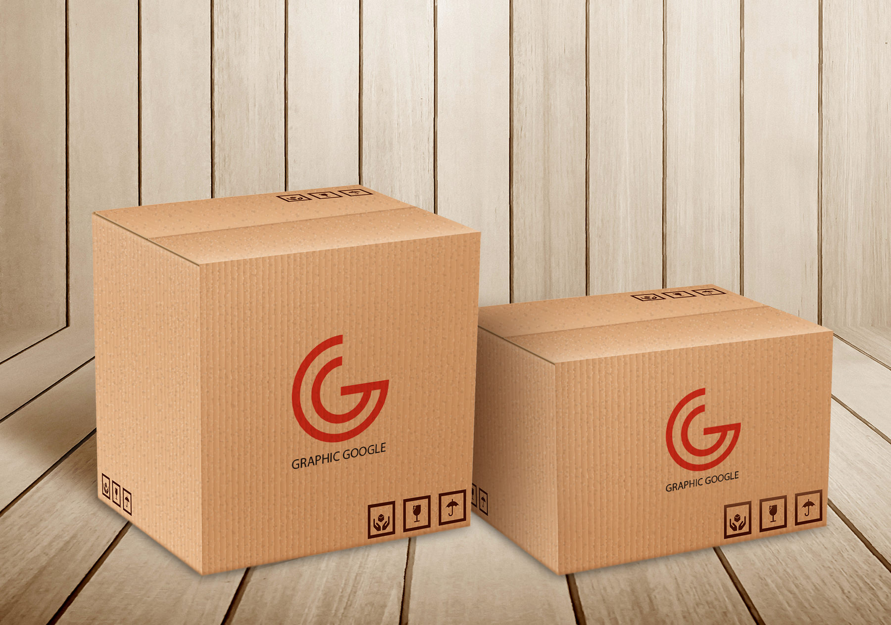 Free PSD Editable Carton Delivery Packaging Box Logo Mockup