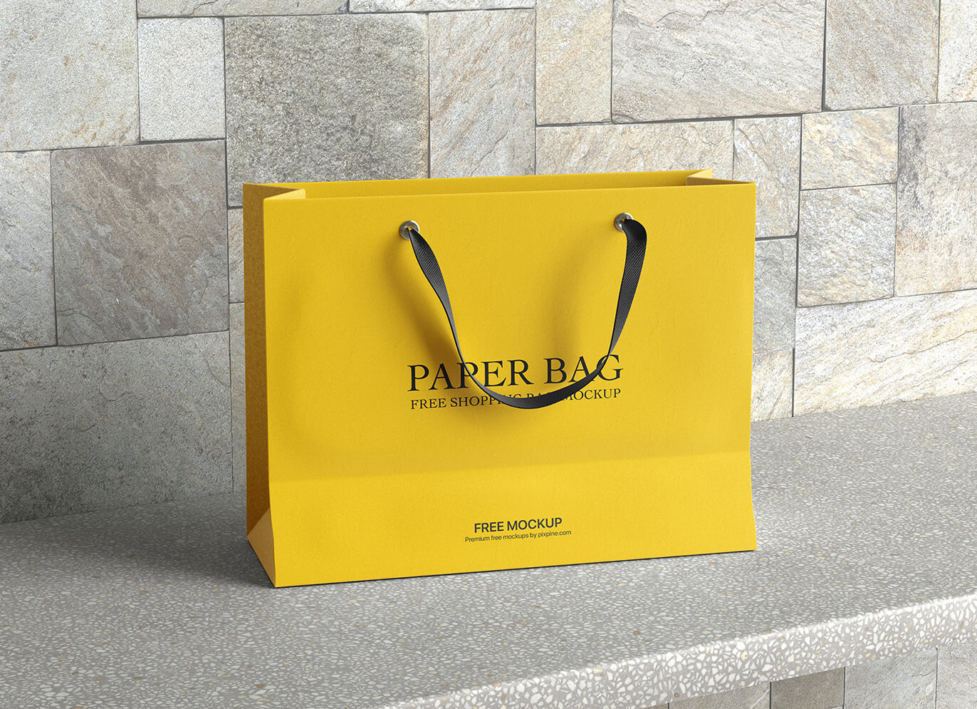 Free Recycled Paper Shopping Bag Mockup PSD