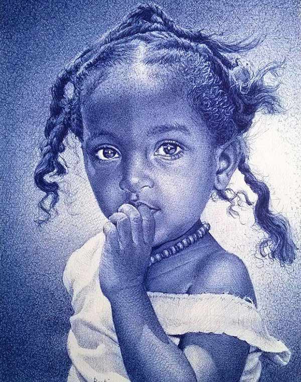 cute-little-girl-pen-drawing