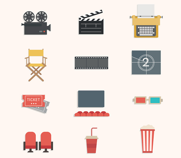 12-free-vector-cinema-icons-pack