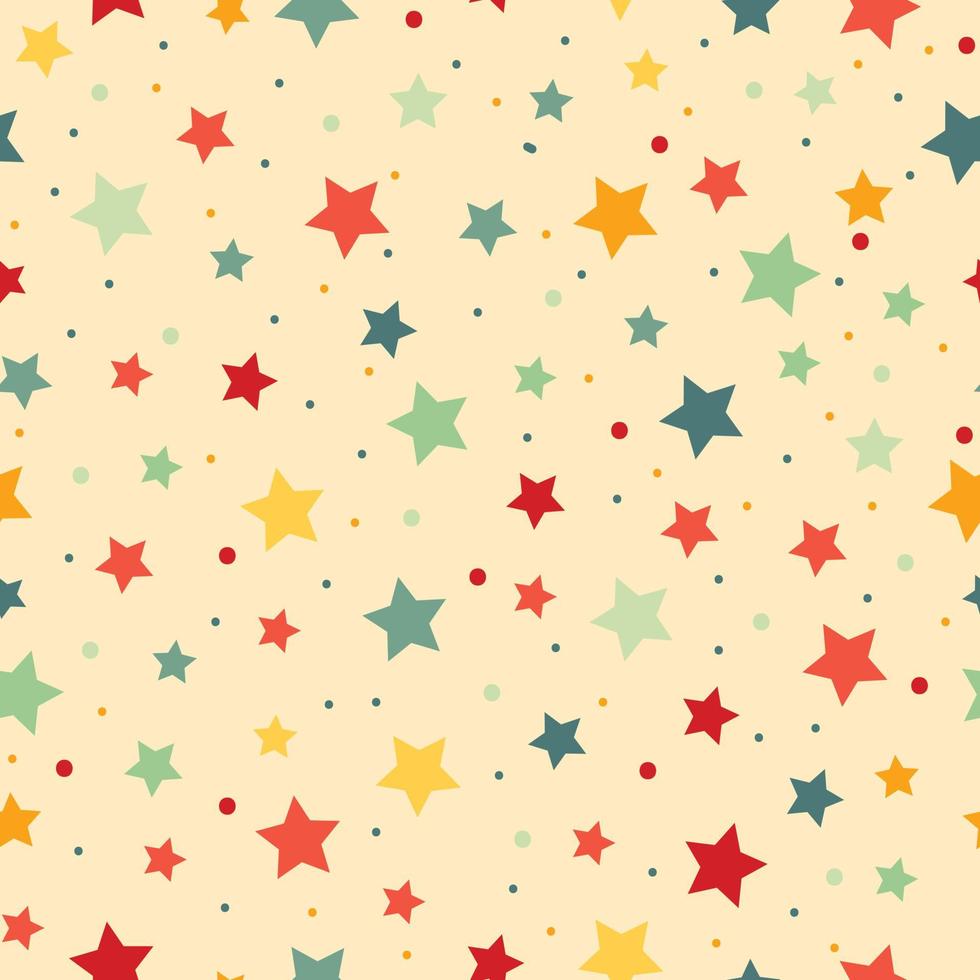 Abstract Colorful Star and Dot Pattern