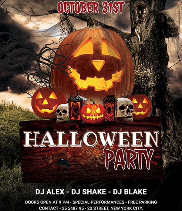 Editable Halloween Party Flyer