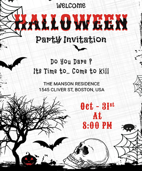 Halloween Party Invitation Flyer