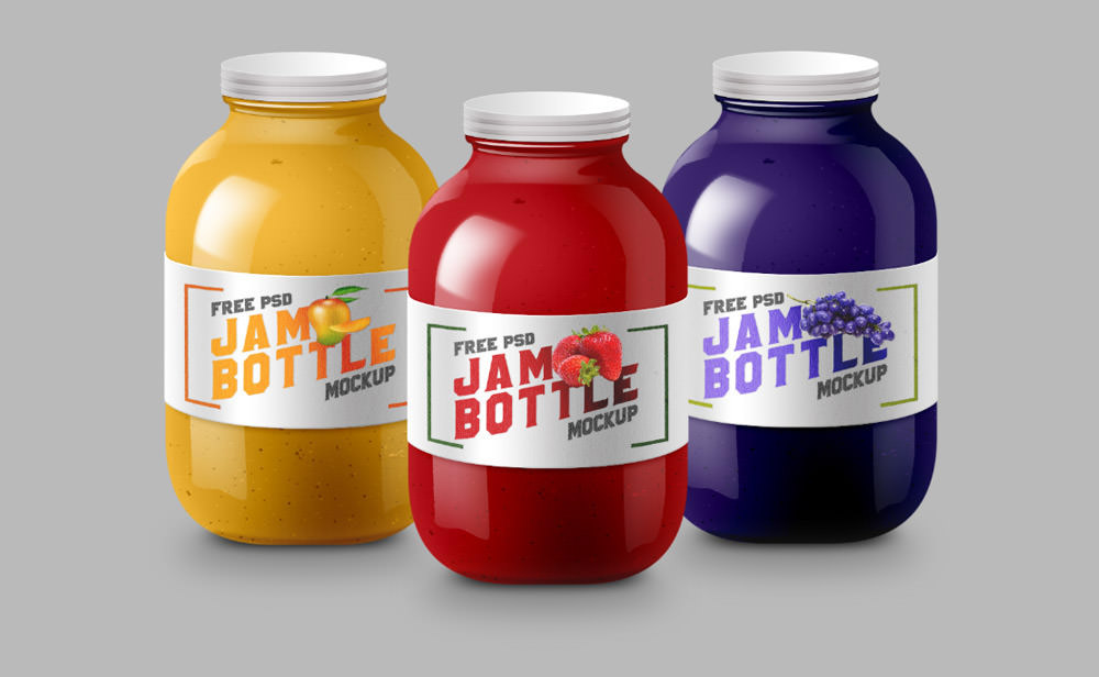Jam Bottle Mockup PSD