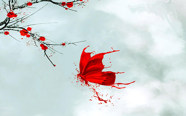 Red-Butterfly-Abstract-Art-Wallpaper