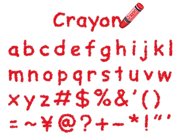 Vector Red Crayon Font