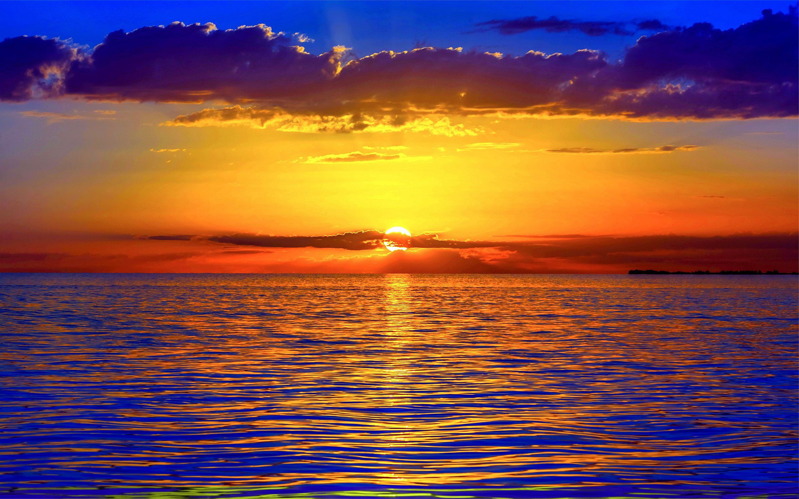 sunset ocean waves