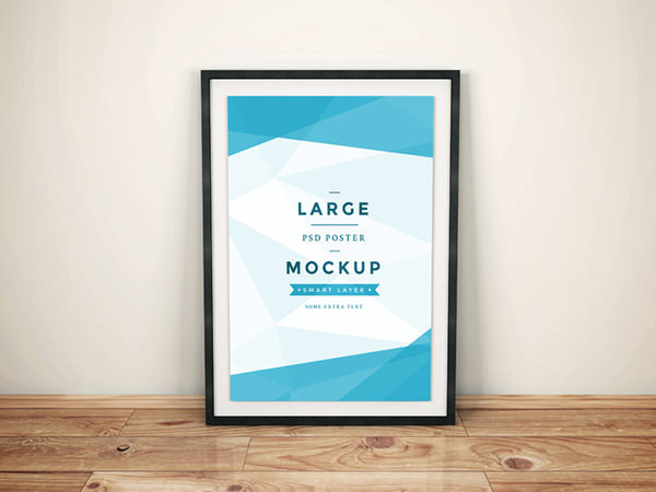 artwork poster on frame mockup psd